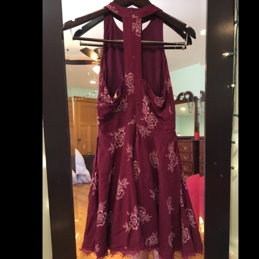 Plum Floral Altar’d States Dress With Lace Accents